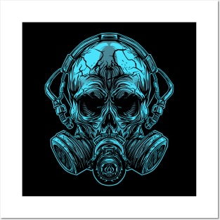 gas mask skull Posters and Art